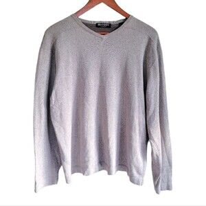 Brandini Long Sleeve V-neck Sweater Cream Men's Large